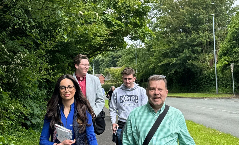 Andy and Yasmin campaigning in Warrington