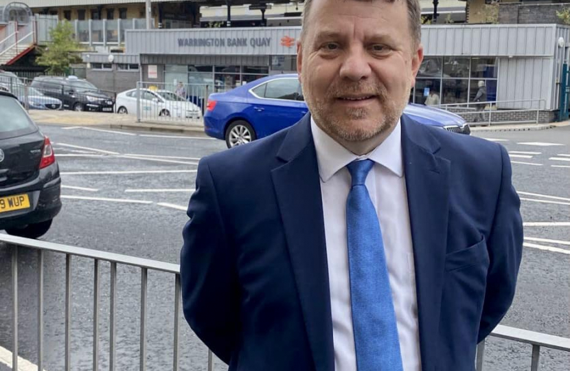 Andy Carter MP at Warrington Bank Quay Station